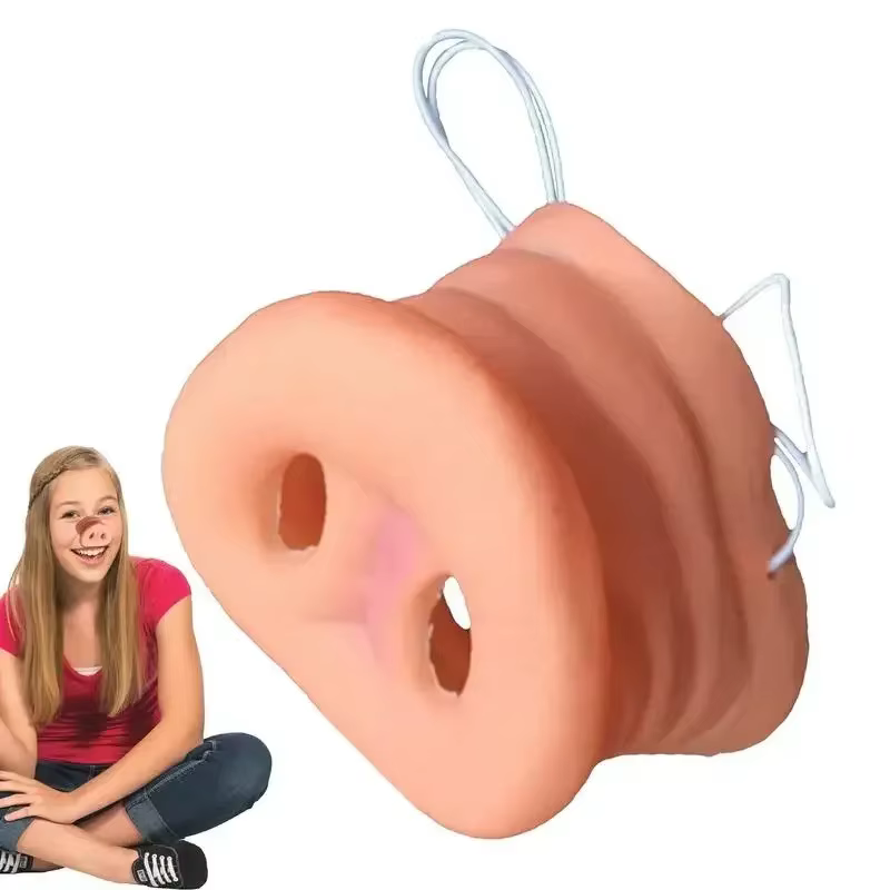 Masque de museau de cochon en Latex drôle, 2 pièces, faux nez d'animal artificiel, accessoire de Costume pour Halloween Cosplay | Terrifiant nez de déguisement de cochon