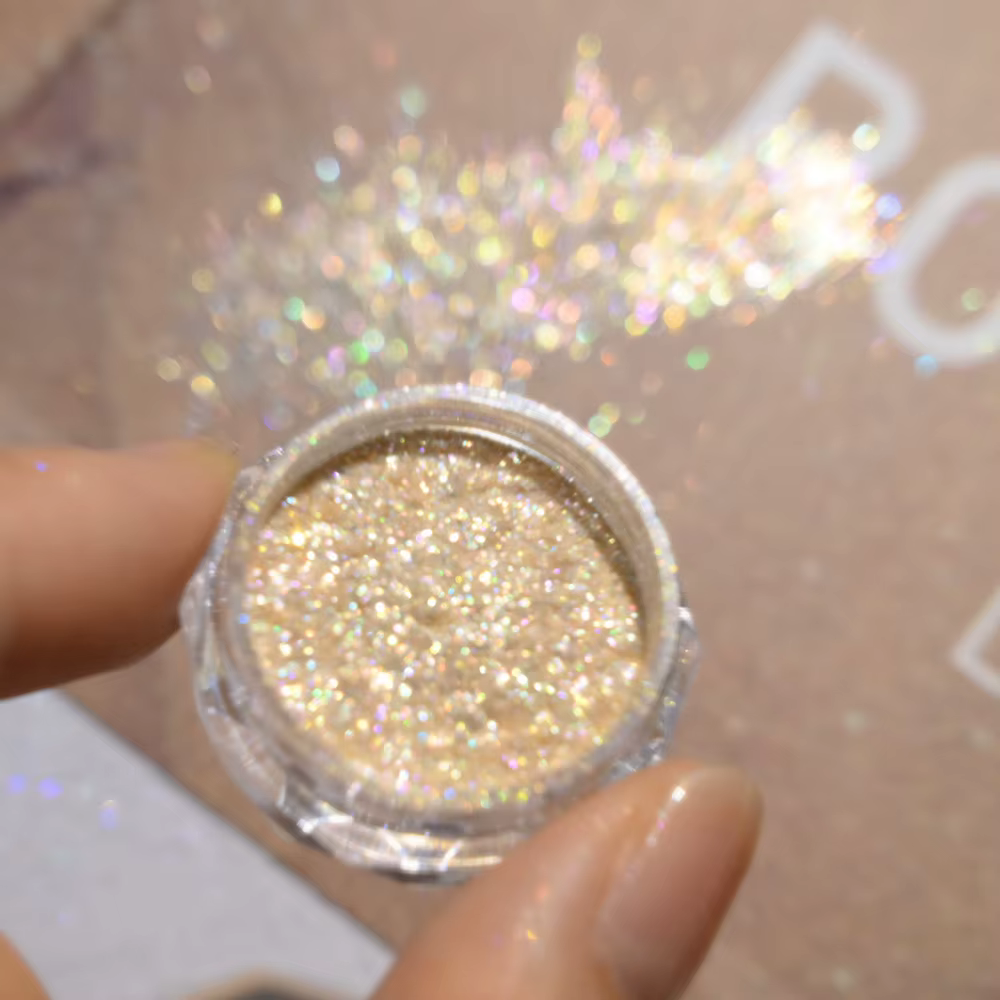 Poudre à ongles opale dorée Super brillante