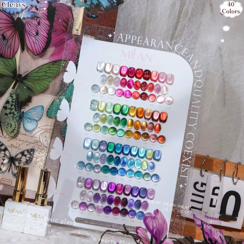 Glenys 50 pièces * 15ml Vernis à ongles gel effet œil de chat