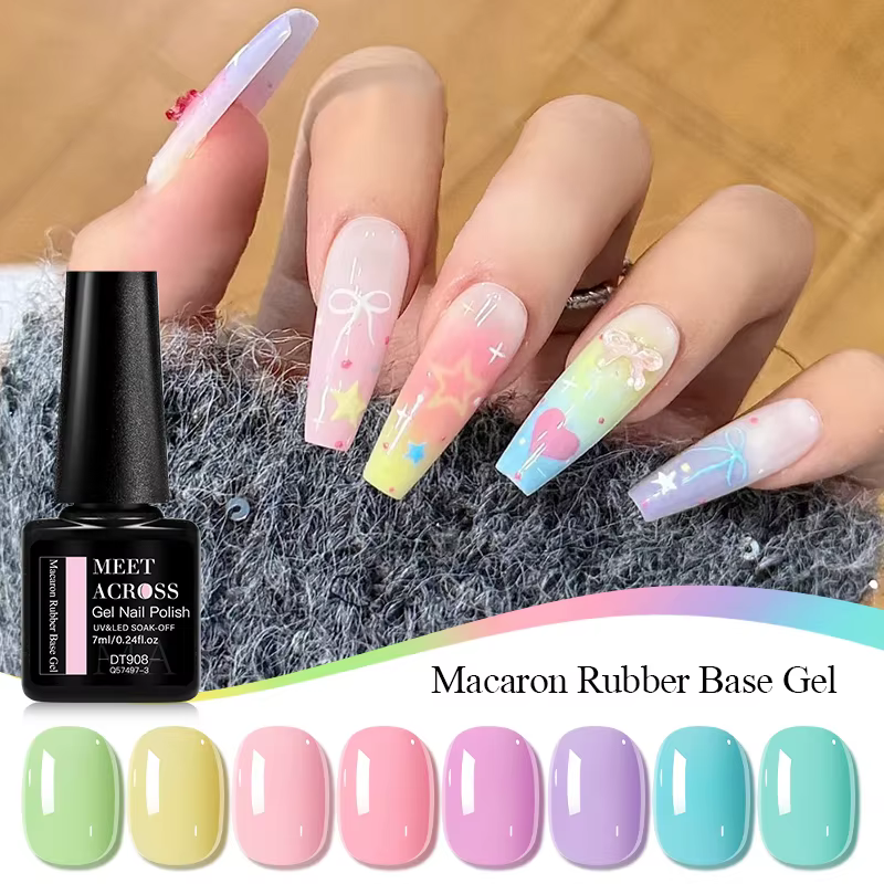 Vernis à ongles en gel de base en caoutchouc Macaron