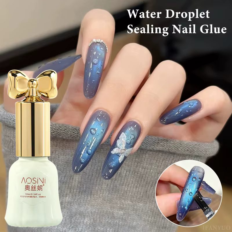 6 Couleurs Nouveau Gel de Finition Effet Gouttes d'Eau pour Ongles