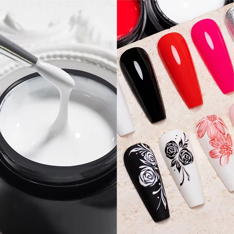 AWStorG 5g 4 en 1 Gel de Peinture Sans Essuyage Vernis Noir Blanc Couleur Liner