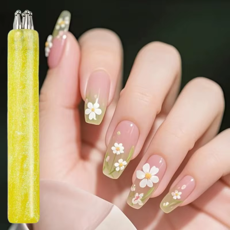 Stylo à points multi-usages en forme de fleur à 5 pétales pour nail art