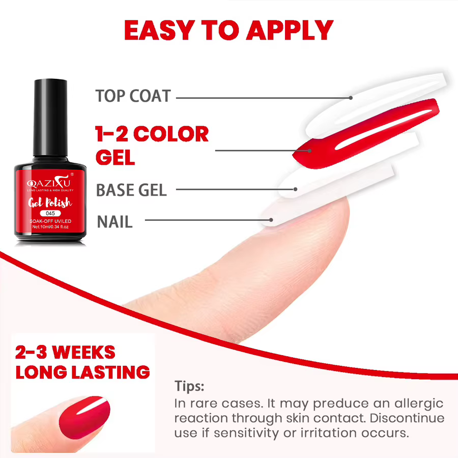 Vernis à ongles Gel rouge Semi Permanent