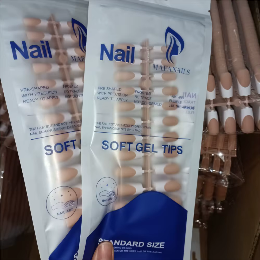 120 pièces faux ongles français nus Ballet amande carré doux Gel conseils presse