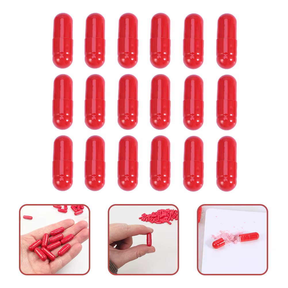 Capsules de Faux Sang Effrayantes, Accessoires de Maquillage d'Halloween, 50 Pièces