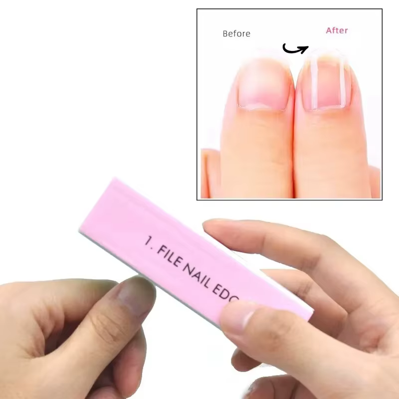 Bloc de polissage et lime à ongles rose pour pédicure