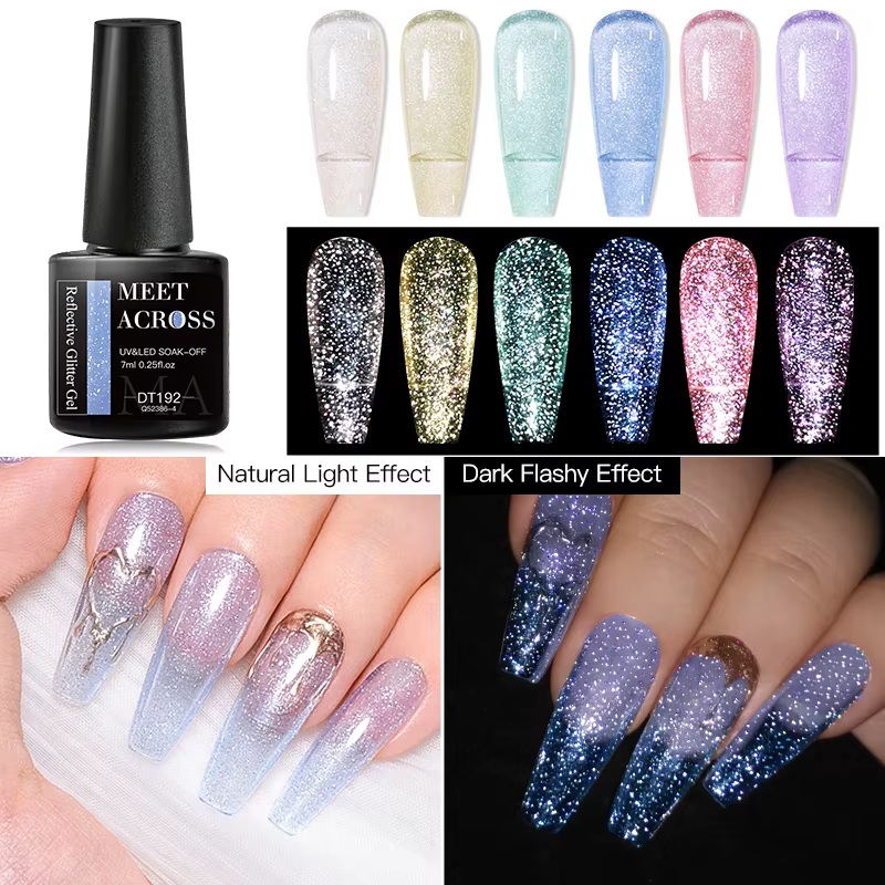 Vernis à ongles en gel réfléchissant à paillettes