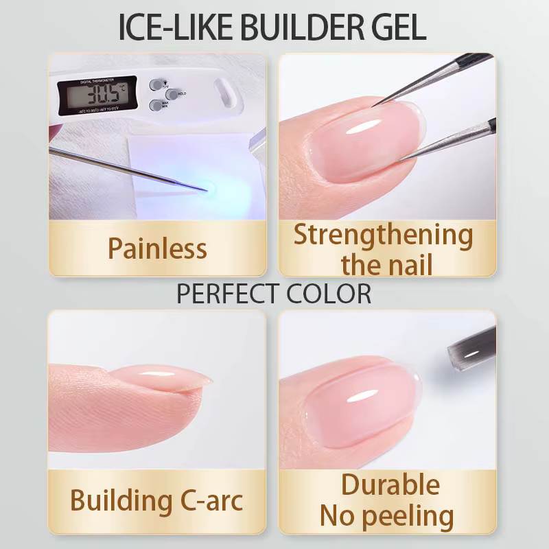 Gel Constructeur PERFECT COLOR pour Ongles 20g Transparent Gel Renforçateur Vernis
