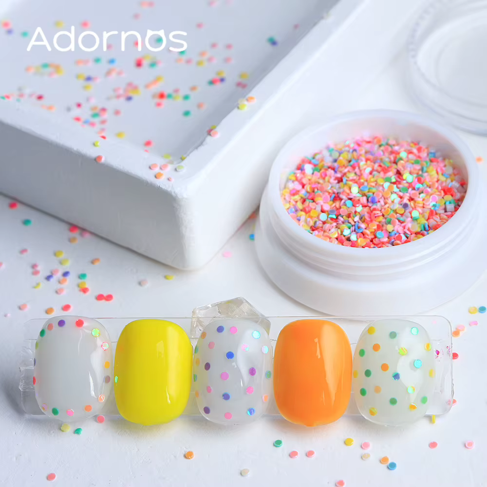 Paillettes rondes colorées pour décoration d'ongles