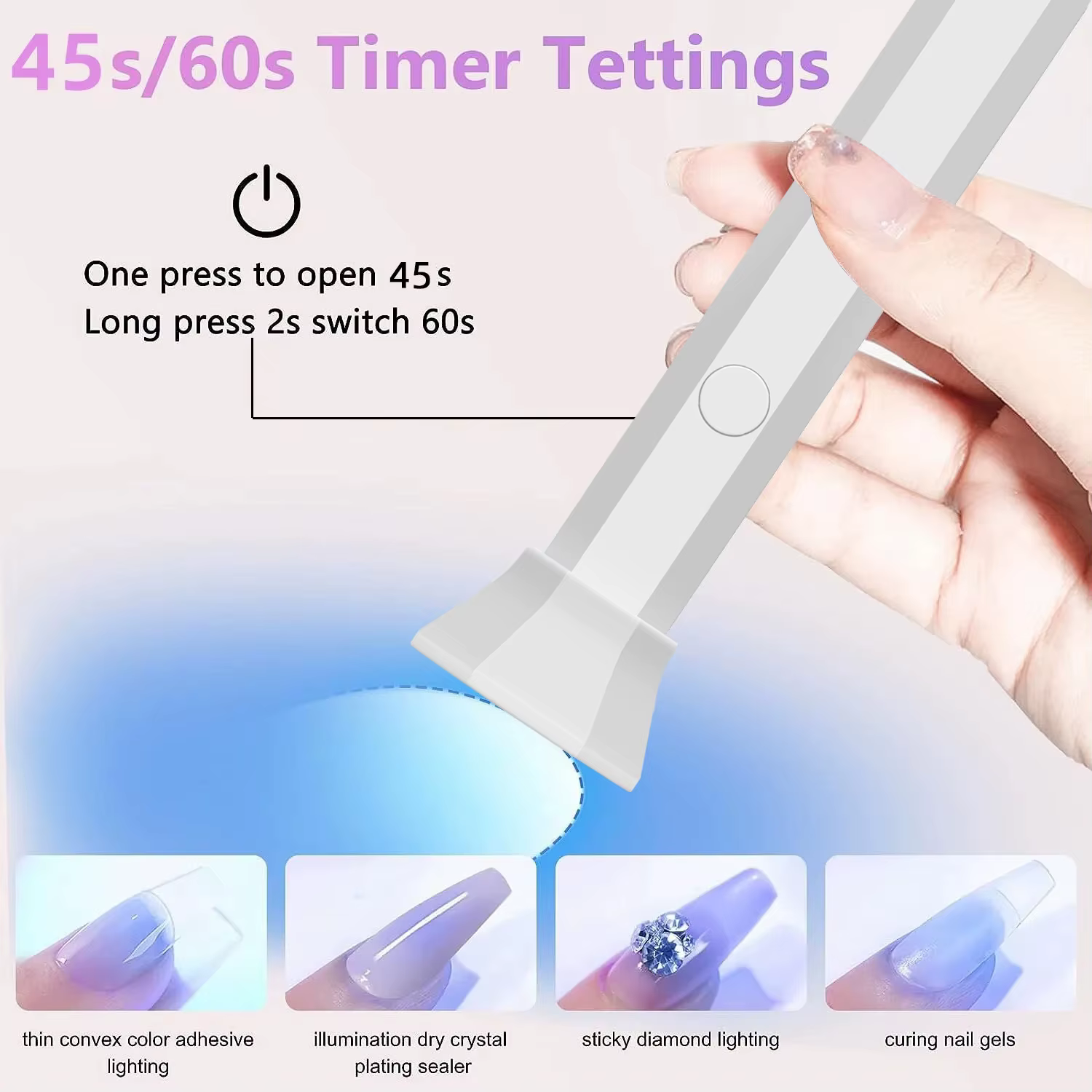 Mini lampe à ongles aste sans fil pour gel à durcissement rapide