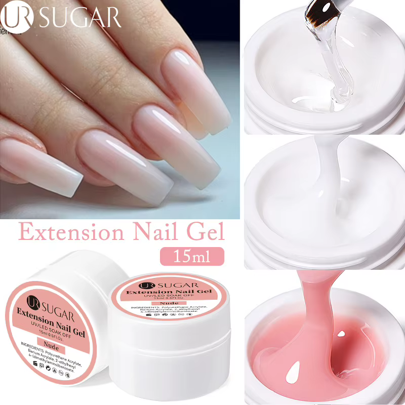 UR SUGAR 15ml boîte Extension Gel pour ongles gelée rose blanc clair Gel UV Gel dur