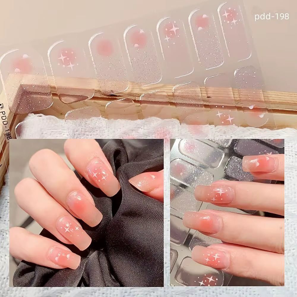 Autocollants Floristiques pour Ongles en Gel Semi-durci