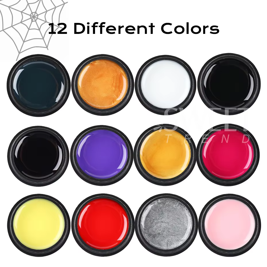 12 pièces 5ml araignée fil Gel vernis à ongles créatif coloré dessin fleur peinture ligne bricolage Nail Art Design Gel