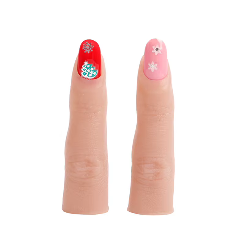 Faux Ongles en Silicone Souple pour la Pratique de Manucure