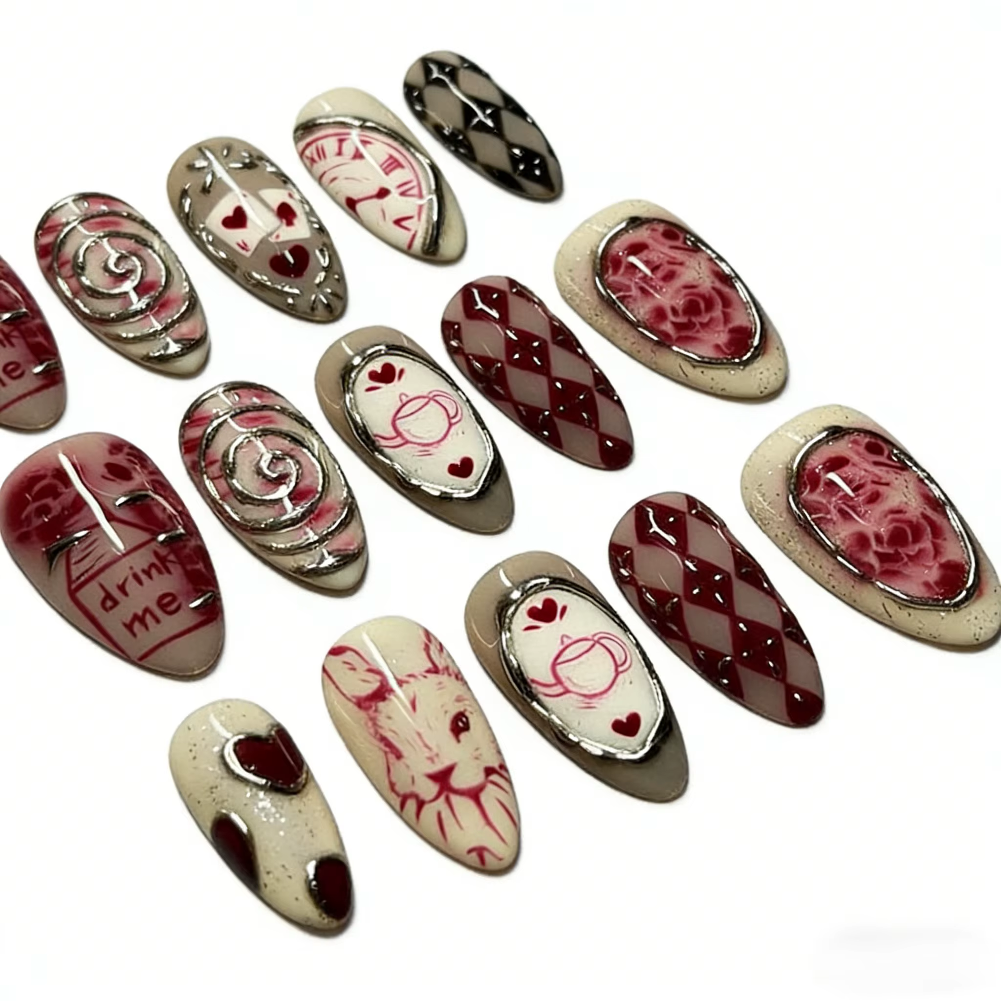 24 faux ongles gothiques Dark Fairy