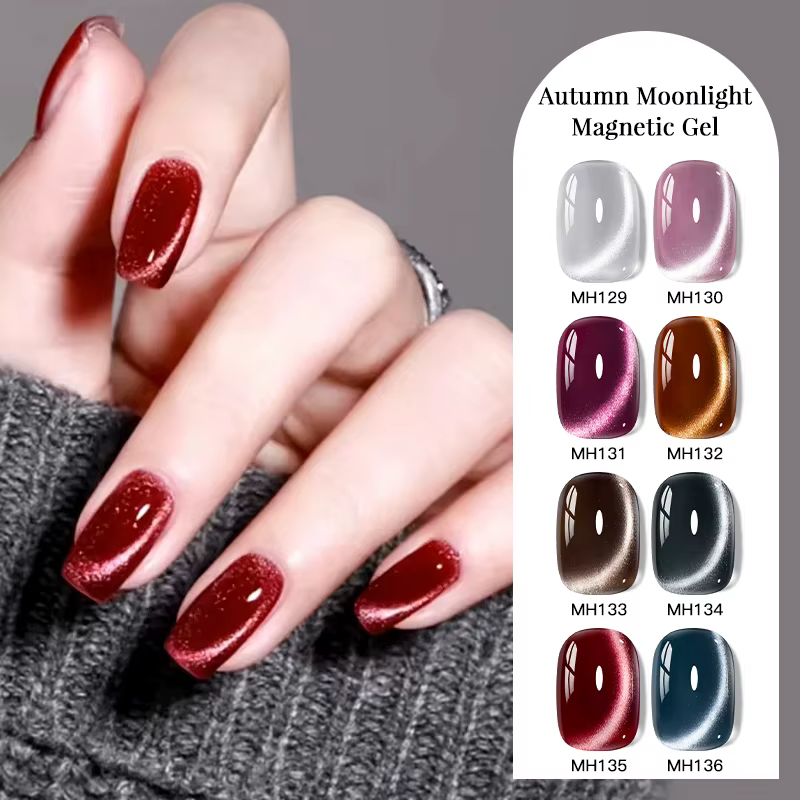 Vernis à ongles magnétique 10ml Mtssii Série Marron Gel Cristal Rouge 2025 Nouvelle Collection Automne Effet Chat Lune
