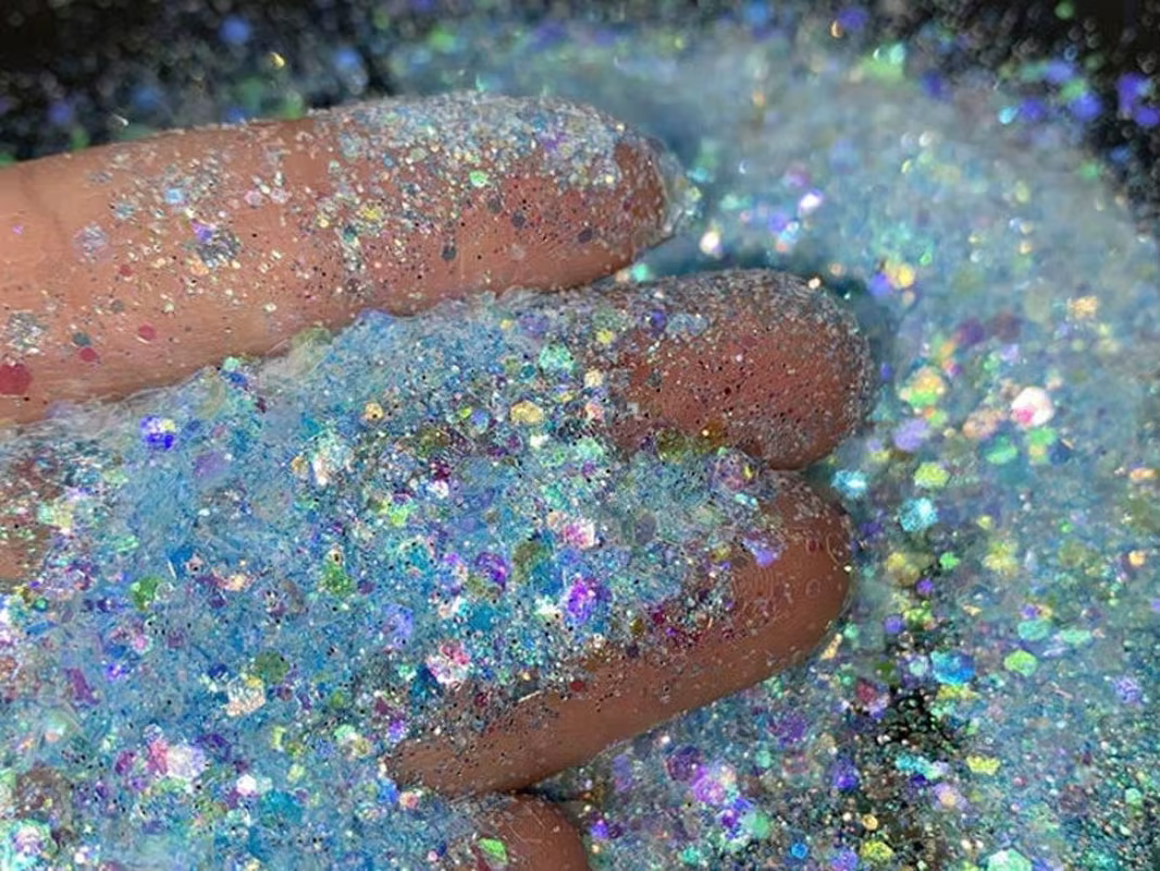 50 g/sac brillant irisé rose Nail Art paillettes Ultra-mince mixte hexagone