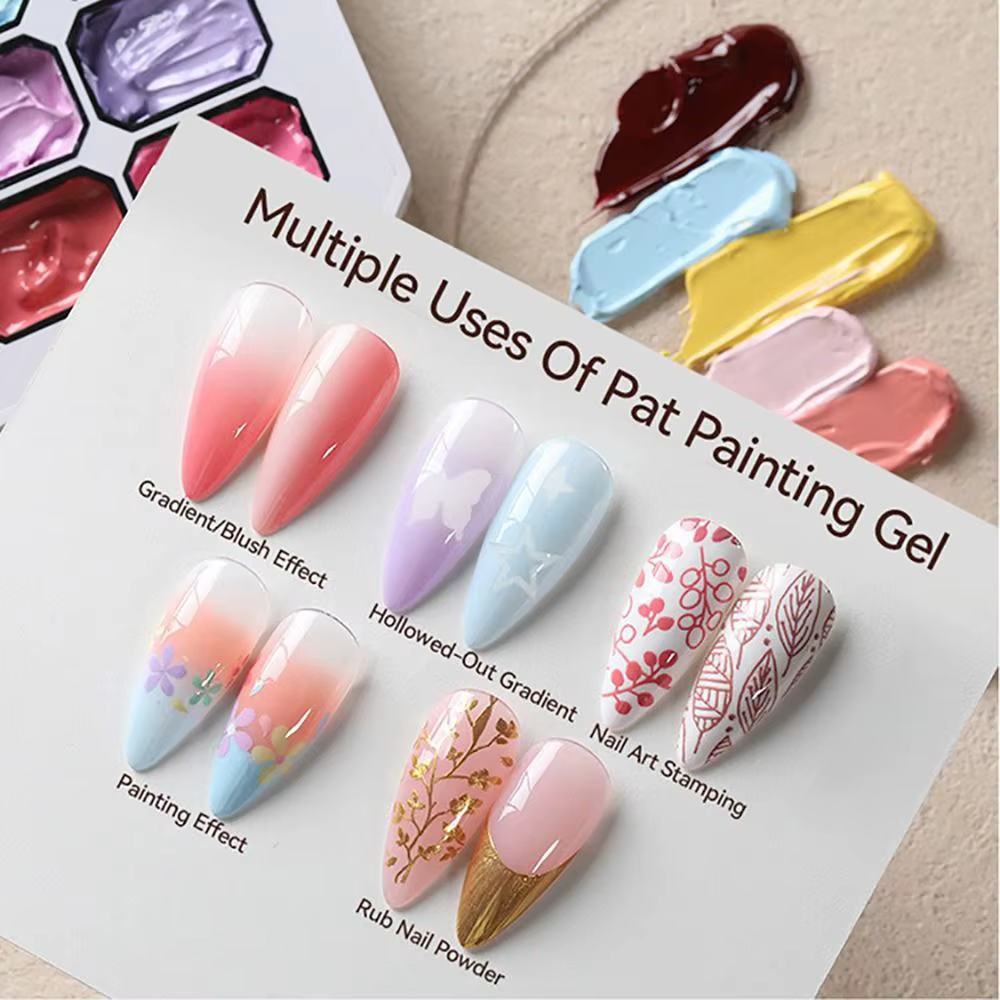 Gel de Peinture 4-en-1 Effet Dégradé 9 Couleurs pour Ongles