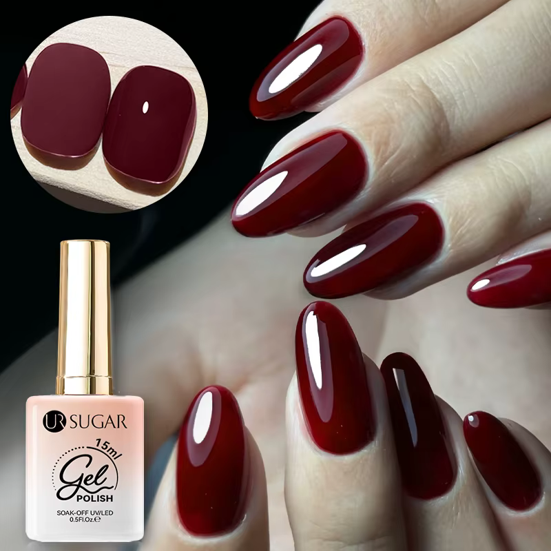 UR SUGAR 15ml Vernis à ongles gel rouge vin longue tenue