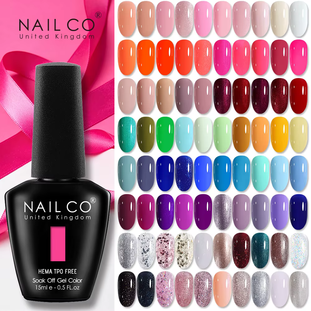 NAILCO 15ml Vernis Gel UV Hybride Rose pour Ongles
