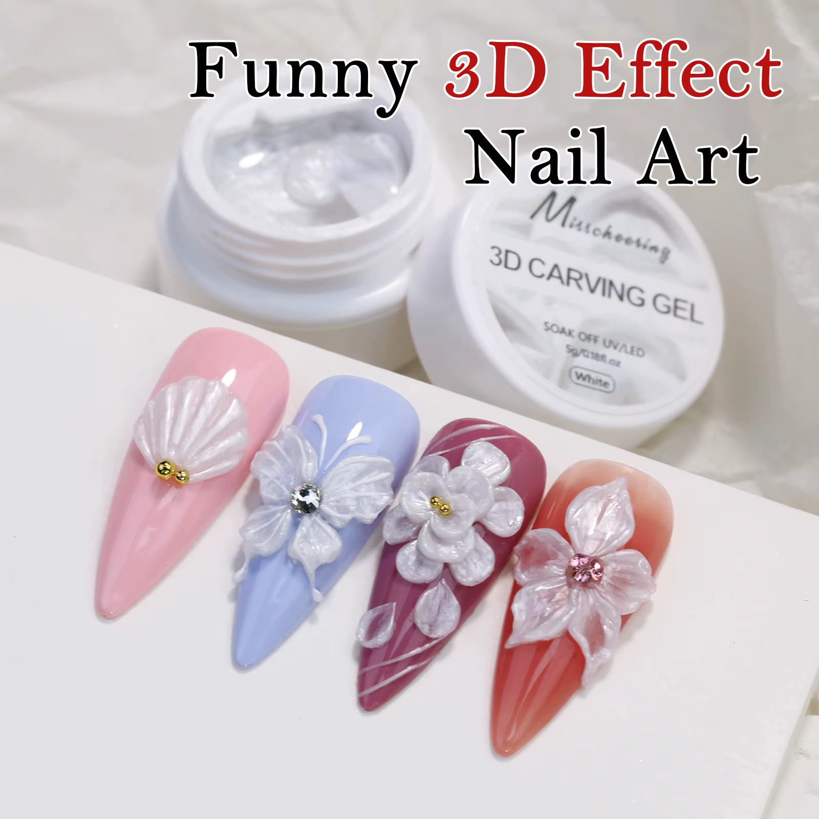 Colle à découper en satin nacré blanc