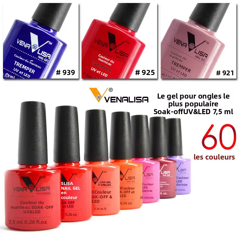 Venalisa mode brillant 7.5 ML tremper UV Gel vernis à ongles cosmétiques Nail Art manucure