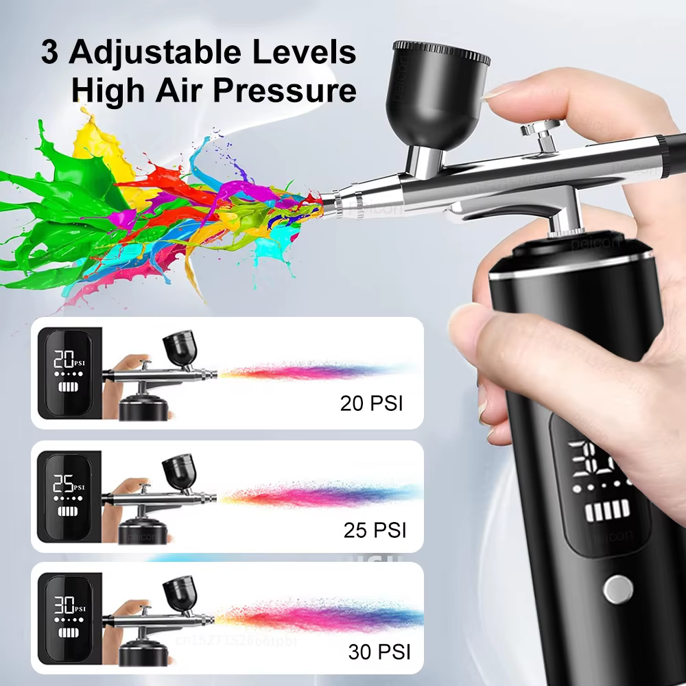 Aérographe pour ongles avec compresseur