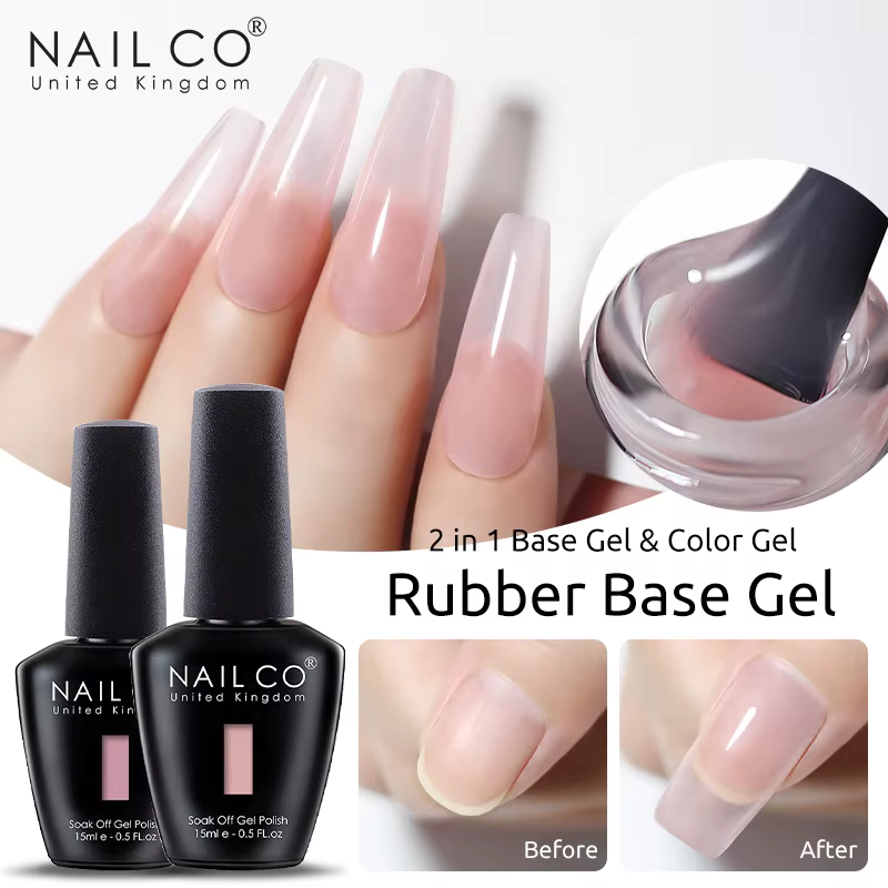 15ml Base en caoutchouc et couche de finition Gel vernis à ongles Transparent rose Gel de construction apprêt Gel