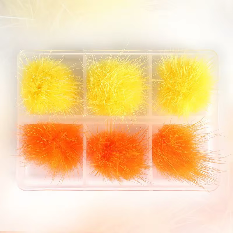 Boules de Pom pour ongles en peluche moelleuses détachables