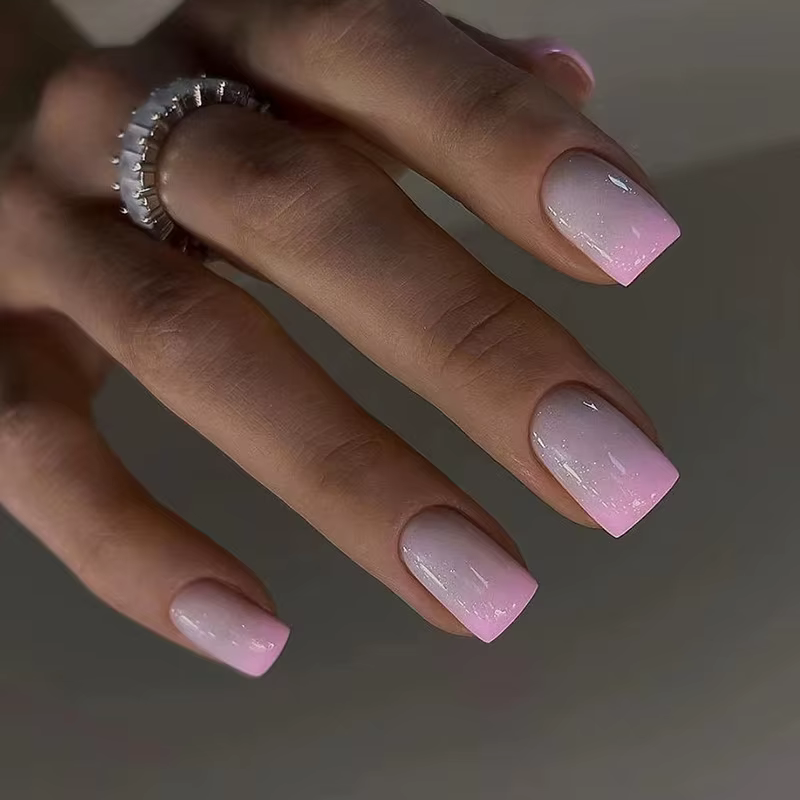 Faux ongles carrés courts pour femmes et filles