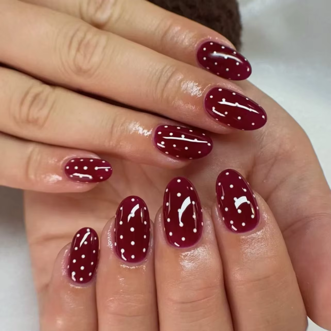 Faux ongles français imprimé léopard amande
