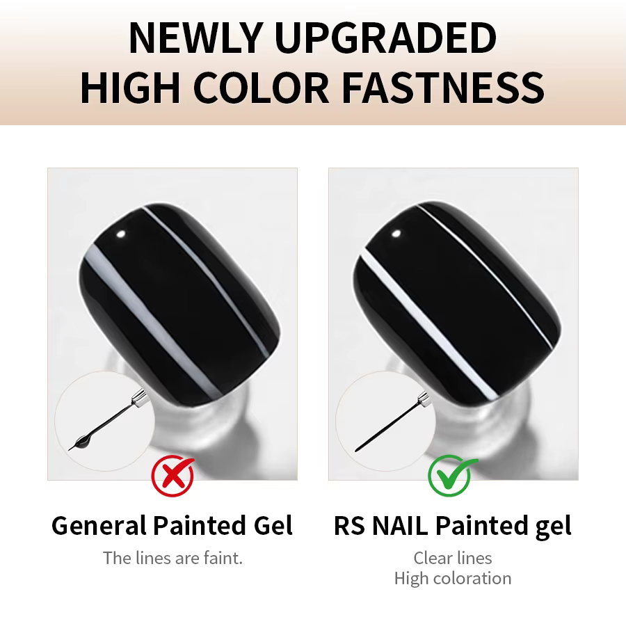 RS NAIL 5g peinture Gel vernis à ongles noir blanc