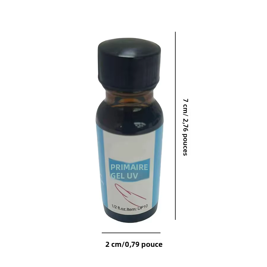 Primaire Gel Préparateur pour Ongles 14ml – Agent Adhésif Sans Lampe UV Requise – Empêche le Relevage des Gels Manucurés