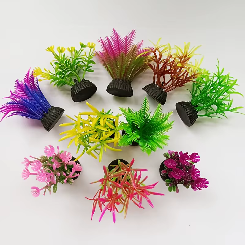 Plantes d'aquarium artificielles Abropérer Seed Vibrant, poissons divers et réalistes, décor incité précieux, 10 pièces