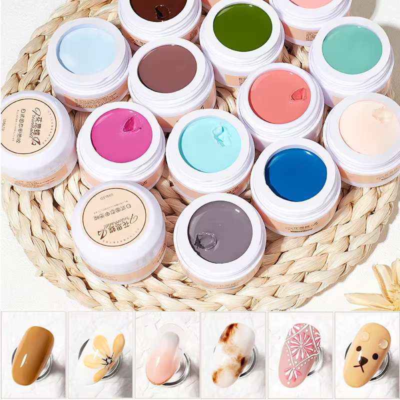 Nu Rose Bleu Vernis à ongles en gel crème solide Gel de peinture crémeux sans boue à couverture complète Soak Off LED