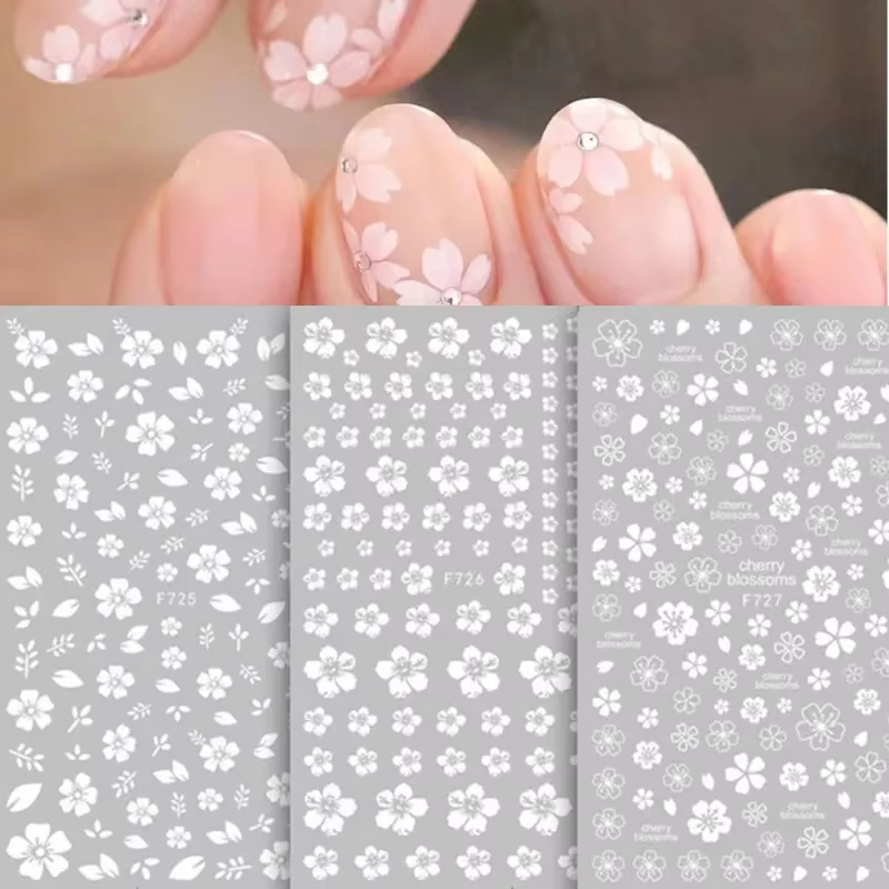 Autocollants pour ongles 3D fleur Sakura