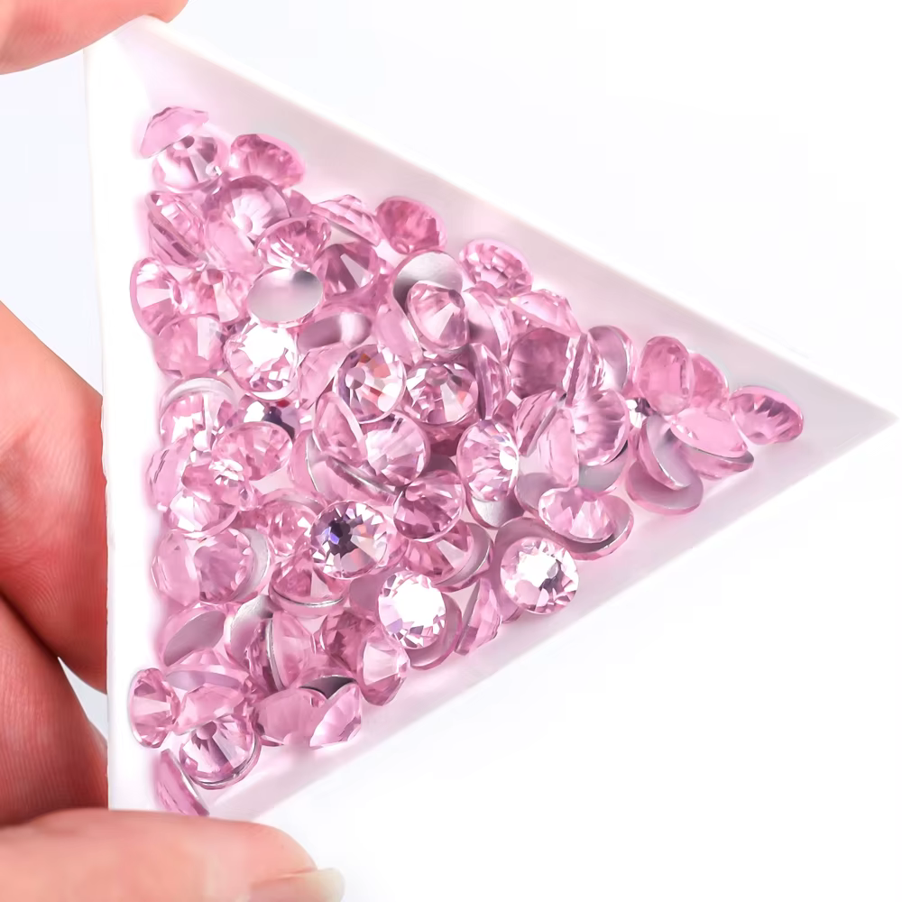 VC rose clair/Rose/Fuchsia/Rose verre 3D Nail Art strass SS3 ~ SS34 ongles en cristal décorations Non HotFix