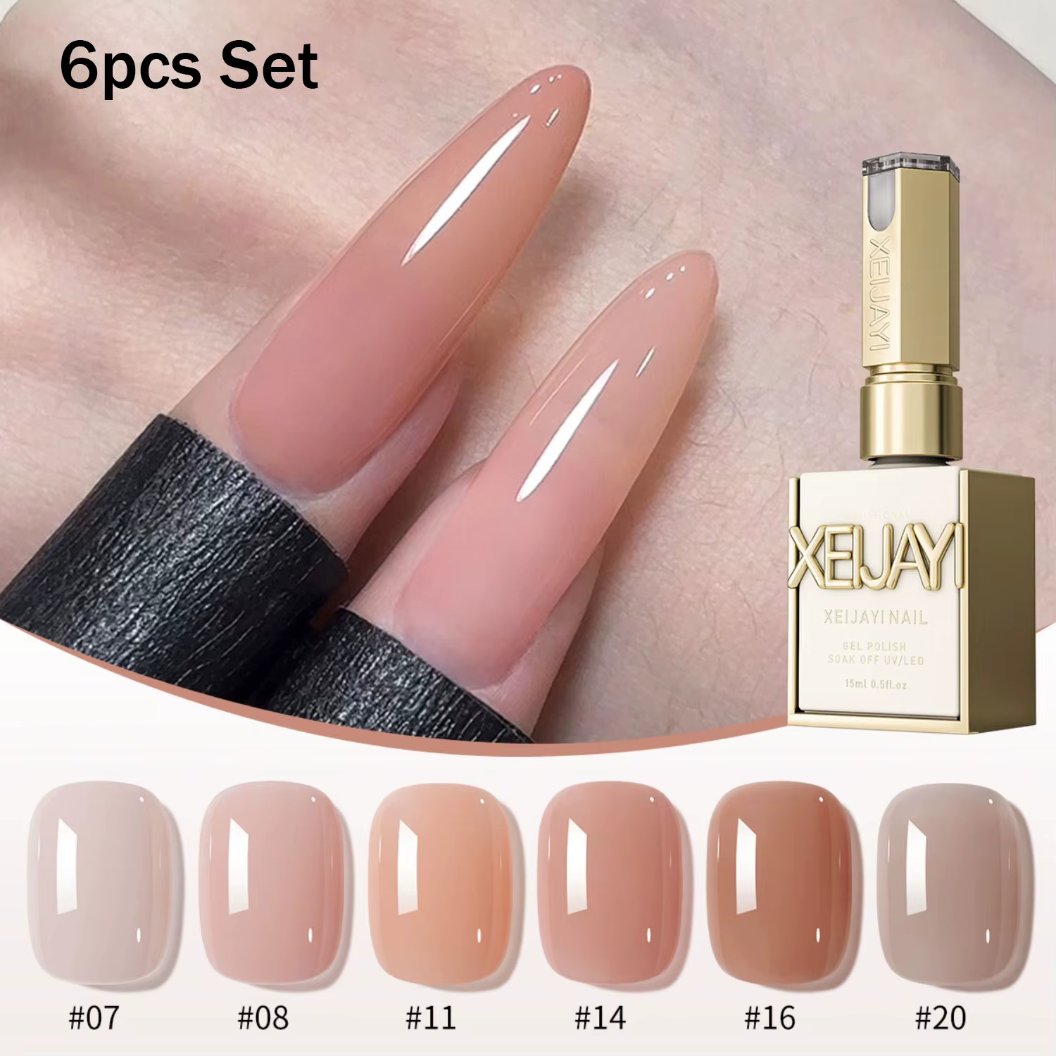 Gel à ongles 15ml rose nude transparent effet glace