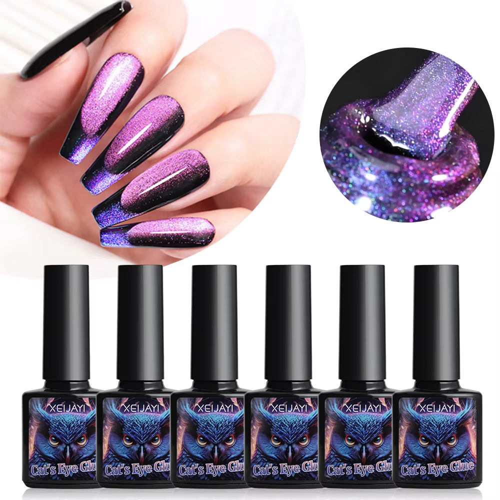 Verhéritage à ongles magnétique chat arc-en-ciel