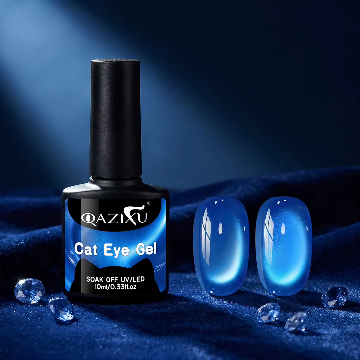 QAZIXU 10ml Vernis à ongles gel œil de chat bleu