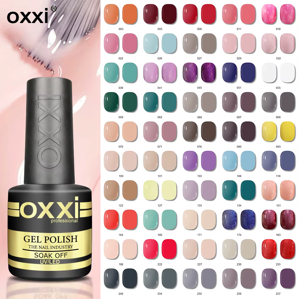 Vernis Gel OXXI pour Ongles 8ml – Couleurs Semi-permanentes UV Gel Manucure Gellac LED Hybride Émail Quotidien Classique Gel Lak