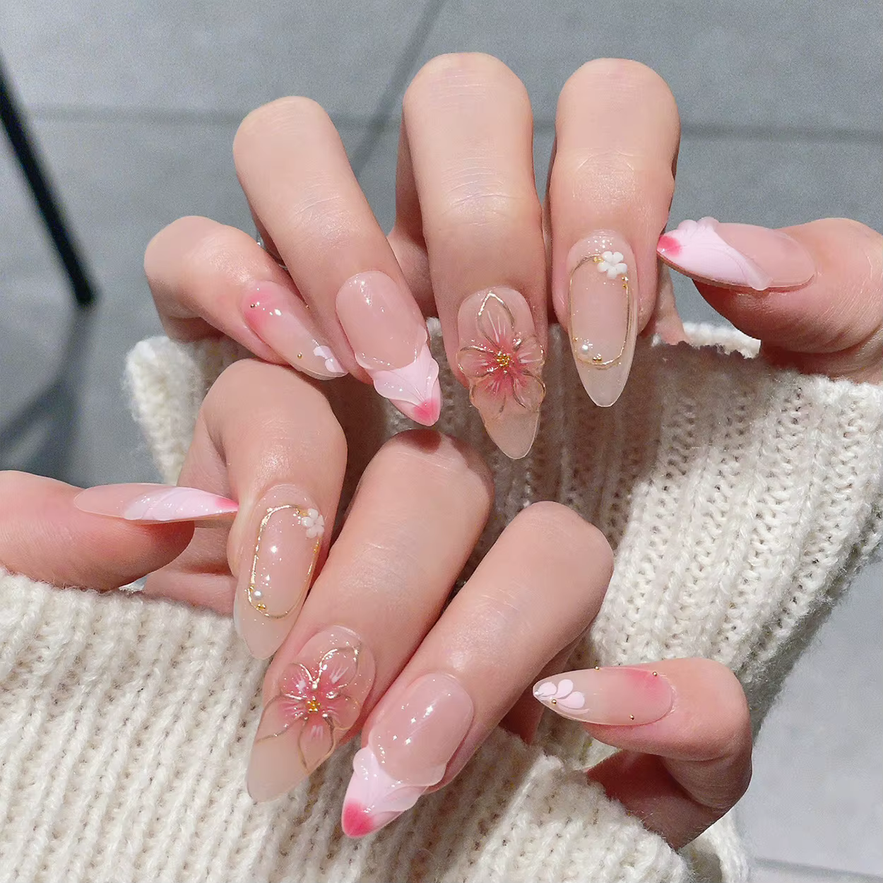 Kit de 10 faux ongles press-on faits main