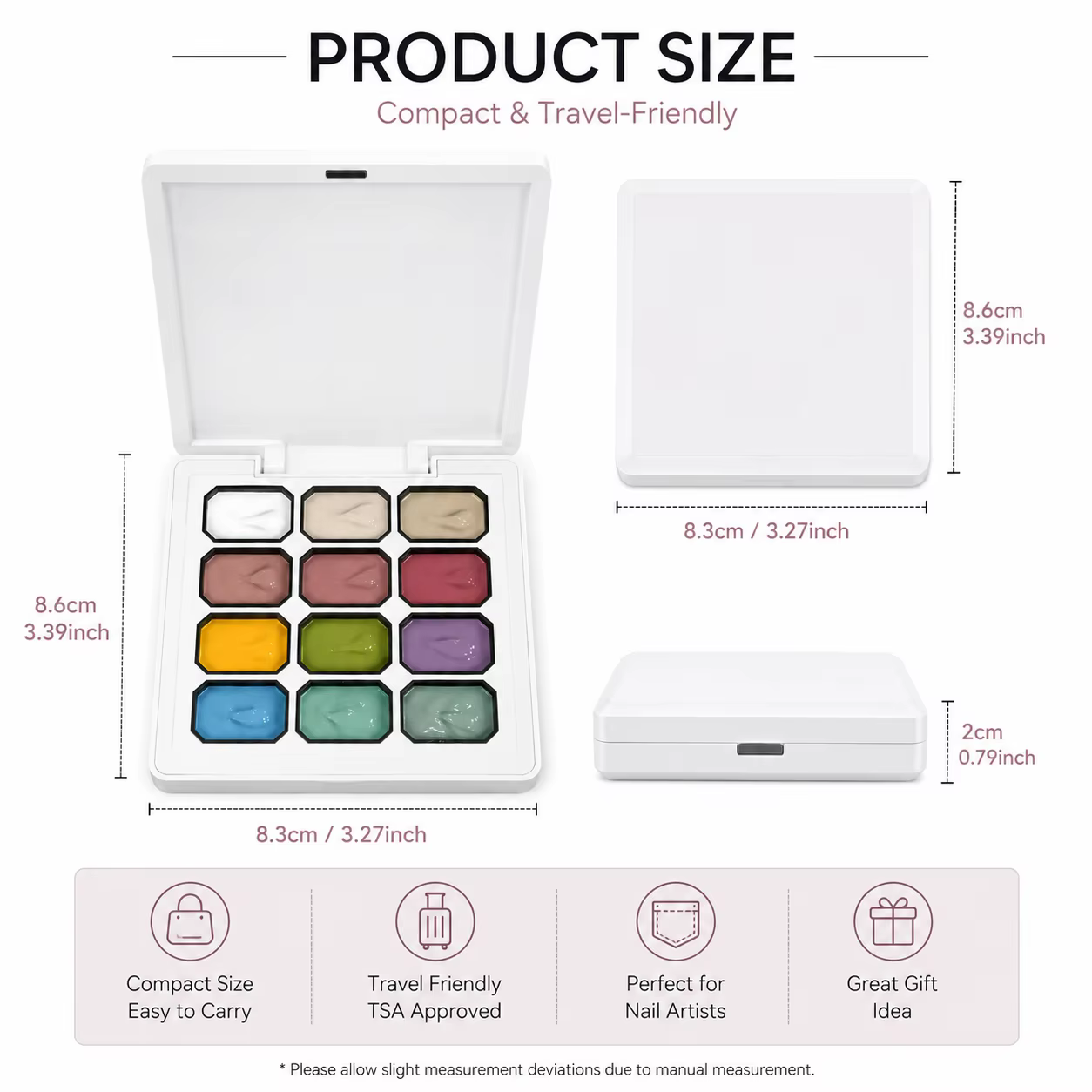 Palette de crème gel pour nail art en 12 couleurs | Peinture gel UV hautement pigmentée pour la décoration des ongles |