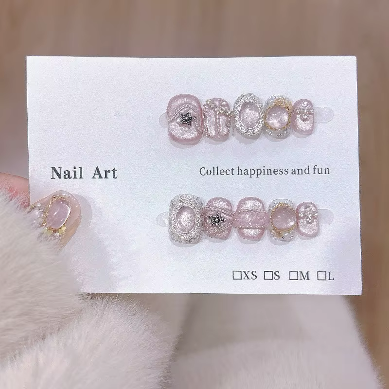 10 pièces de faux ongles à presser faits à la main
