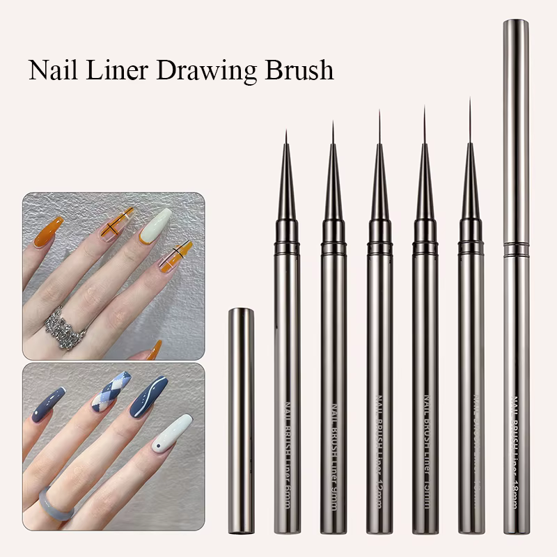 BORN PRETTY brosse à ongles bricolage dessin peinture fleur ligne rayures stylo poignée en métal UV Gel Nail Art brosses outil de manucure