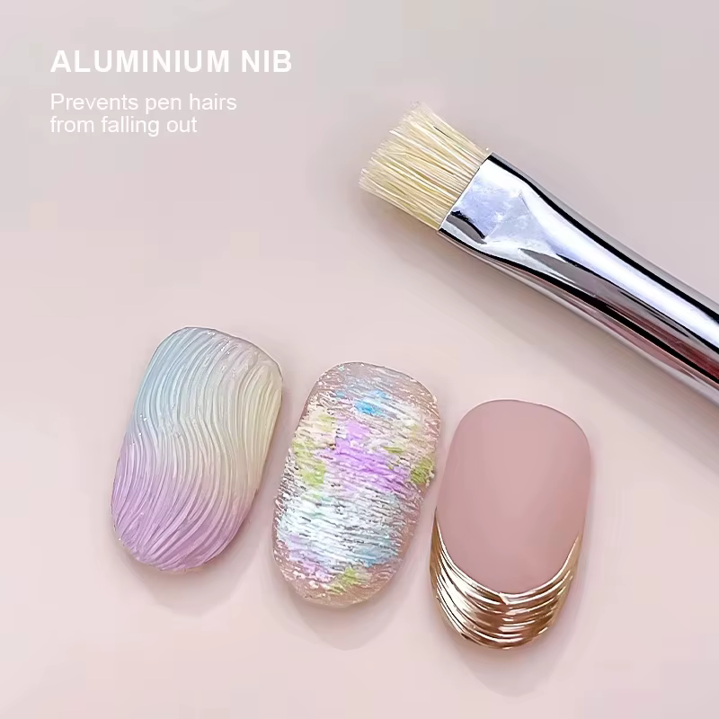 Kaniu 1/2 pièces brosse à poils durs pour Nail Art débutant pinceau de modélisation Gel peinture stylo à rayures pour