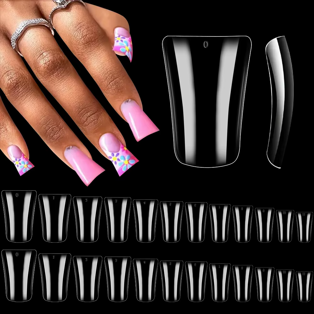 Faux ongles en bec de canard transparent