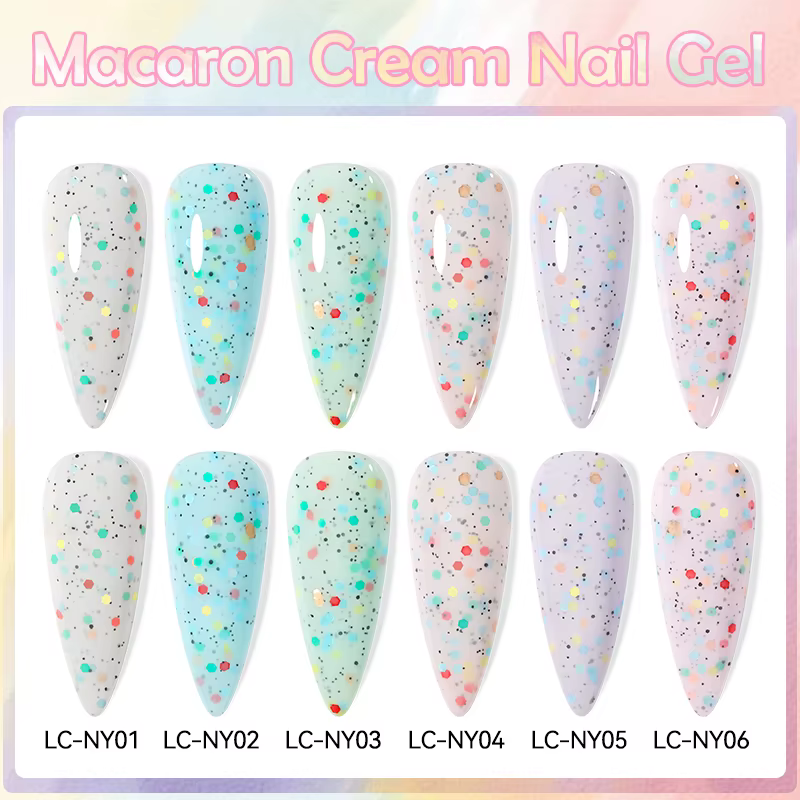 LILYCUTE 7ml Macaron crème ongles Gel paillettes