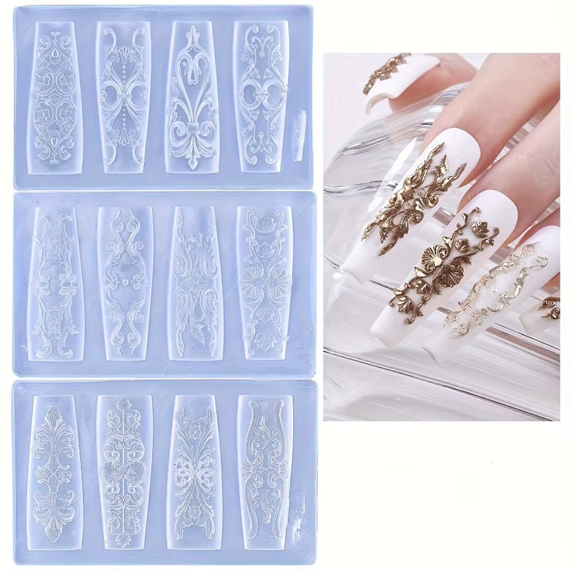 Moule à ongles à motif rétro